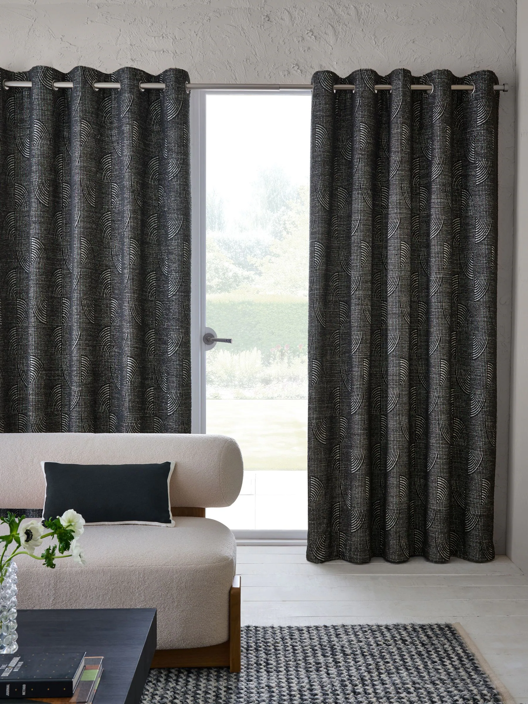Tufted Jacquard Eyelet Curtains