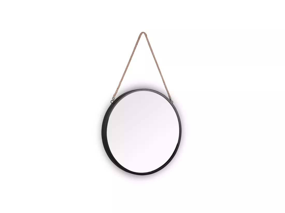Taira - Miroir - Noir/Naturel - 20x20 cm