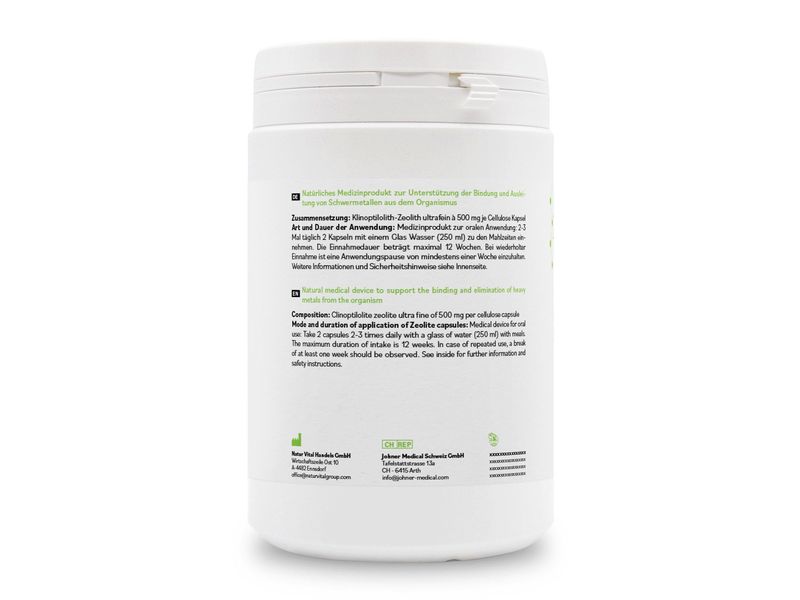 Zeolith MED Vulkanmineralien Detox Kapseln 600 Stück Natürliches Medizinprodukt