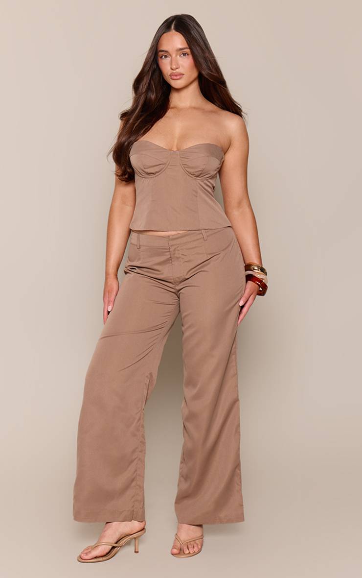 Moka Pantalon Large Tailleur Ajusté Shape Ensemble Coordonné