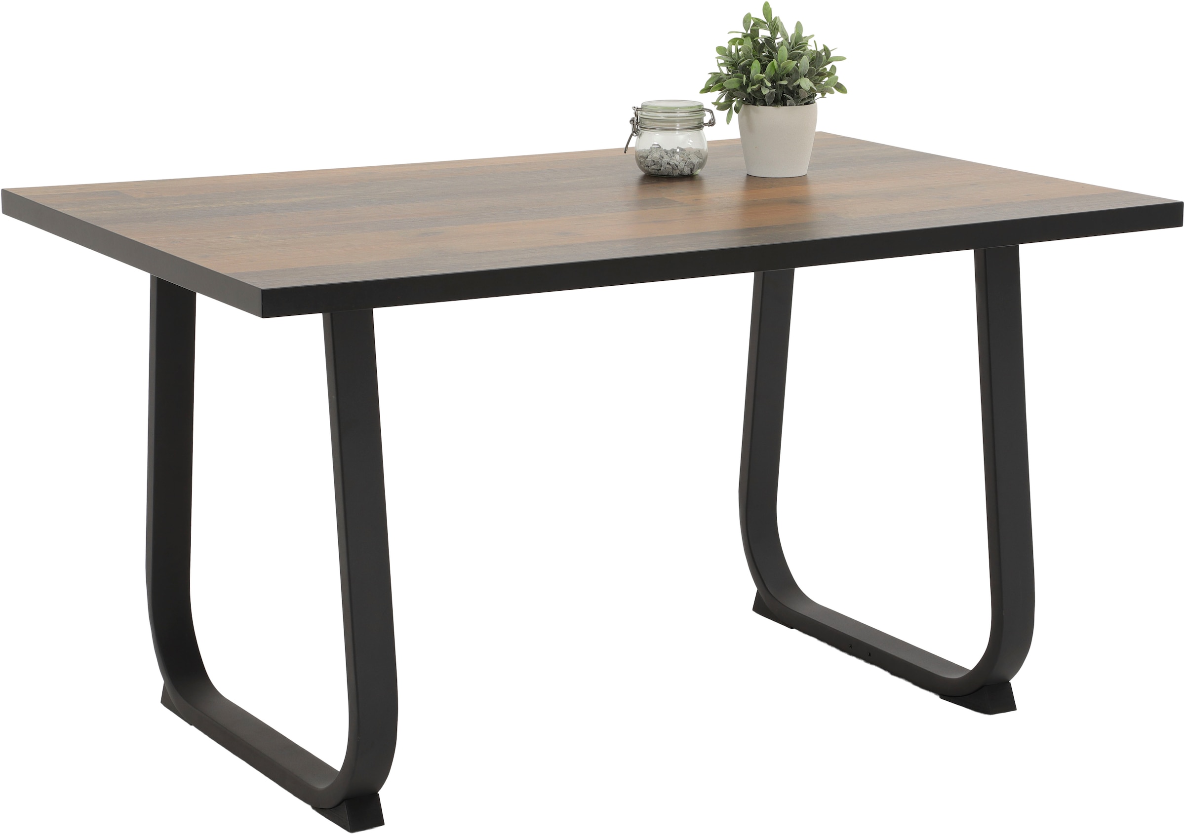 HELA Essgruppe »RUHR« 4 Stk. tlg. Kufentisch 140x90 cm, Schwingstuhl und Bank mit Federkorb, Komfortsitz