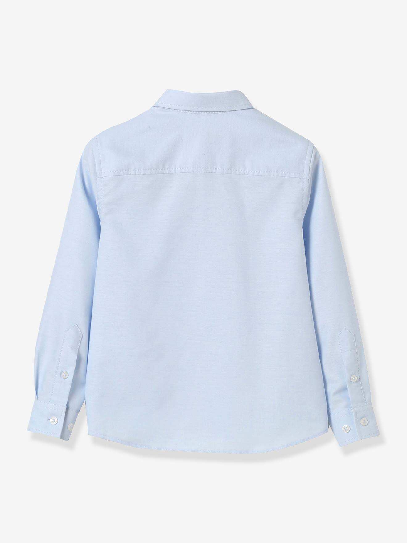 Camisa Oxford lisa azul-clara para meninos