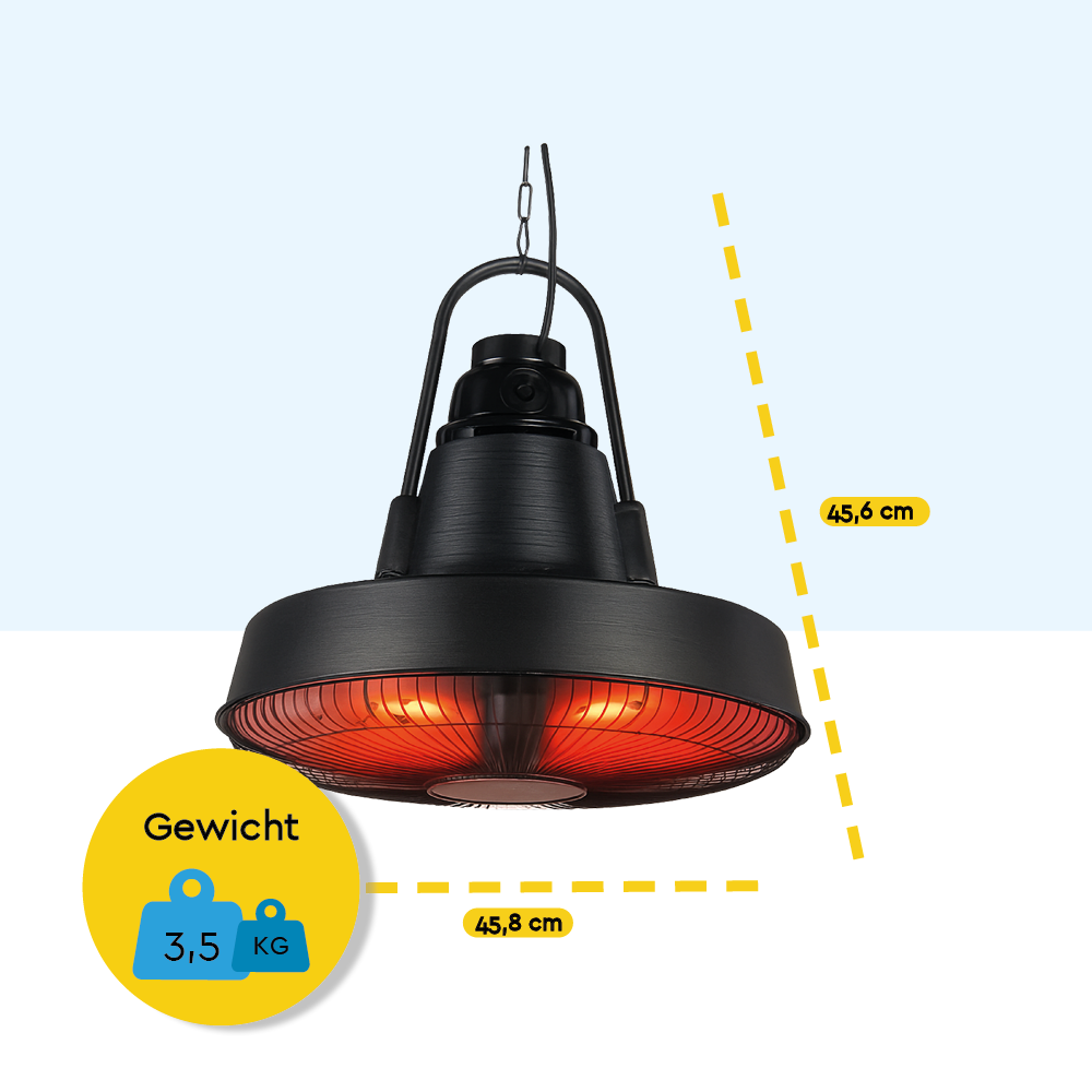 BRASQ 2000 Watt elektrische terrasverwarmer - Black