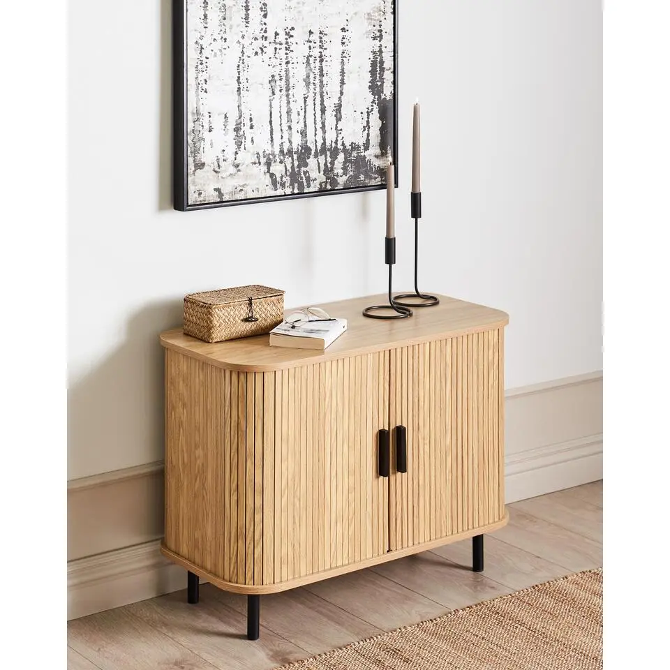 BRADLEY - Commode - Lichthout/Zwart - MDF