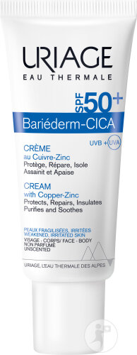 Uriage Bariéderm Cica-Crème Au Cuivre-Zinc IP50+ Peaux Fragilisées Tube 40ml