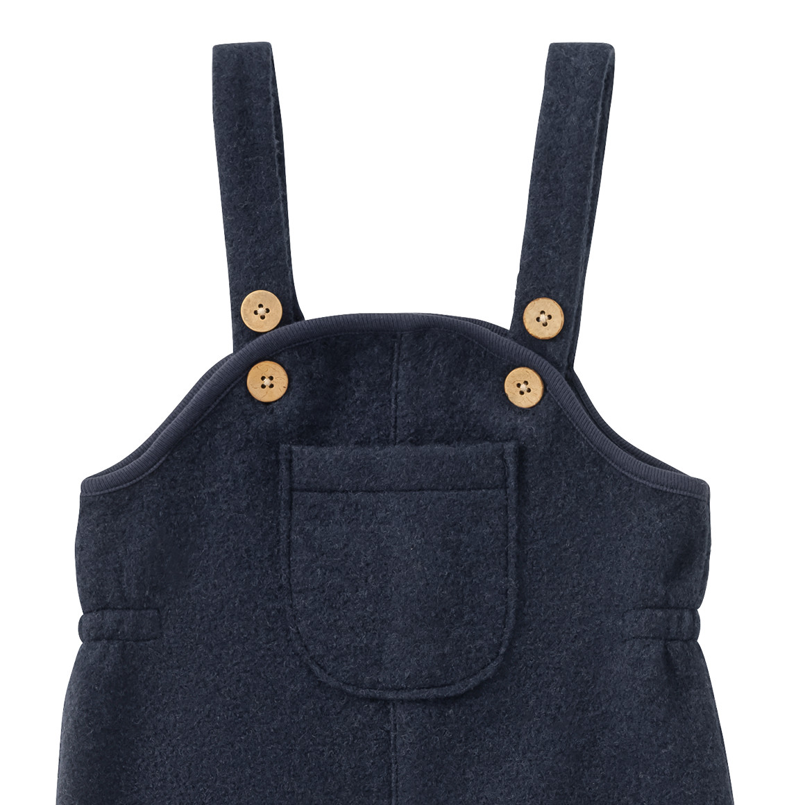 Topomini Pure Collection Baby Wollwalk-Latzhose mit Umschlagbündchen dunkelblau