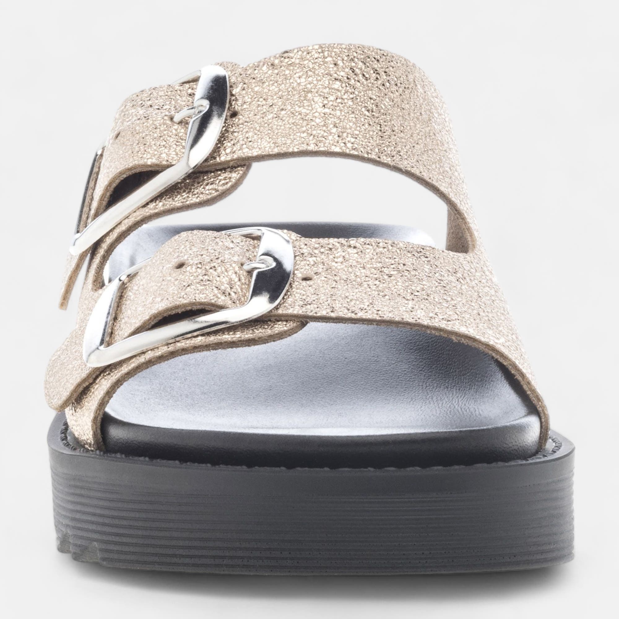 Mules Femme en cuir or