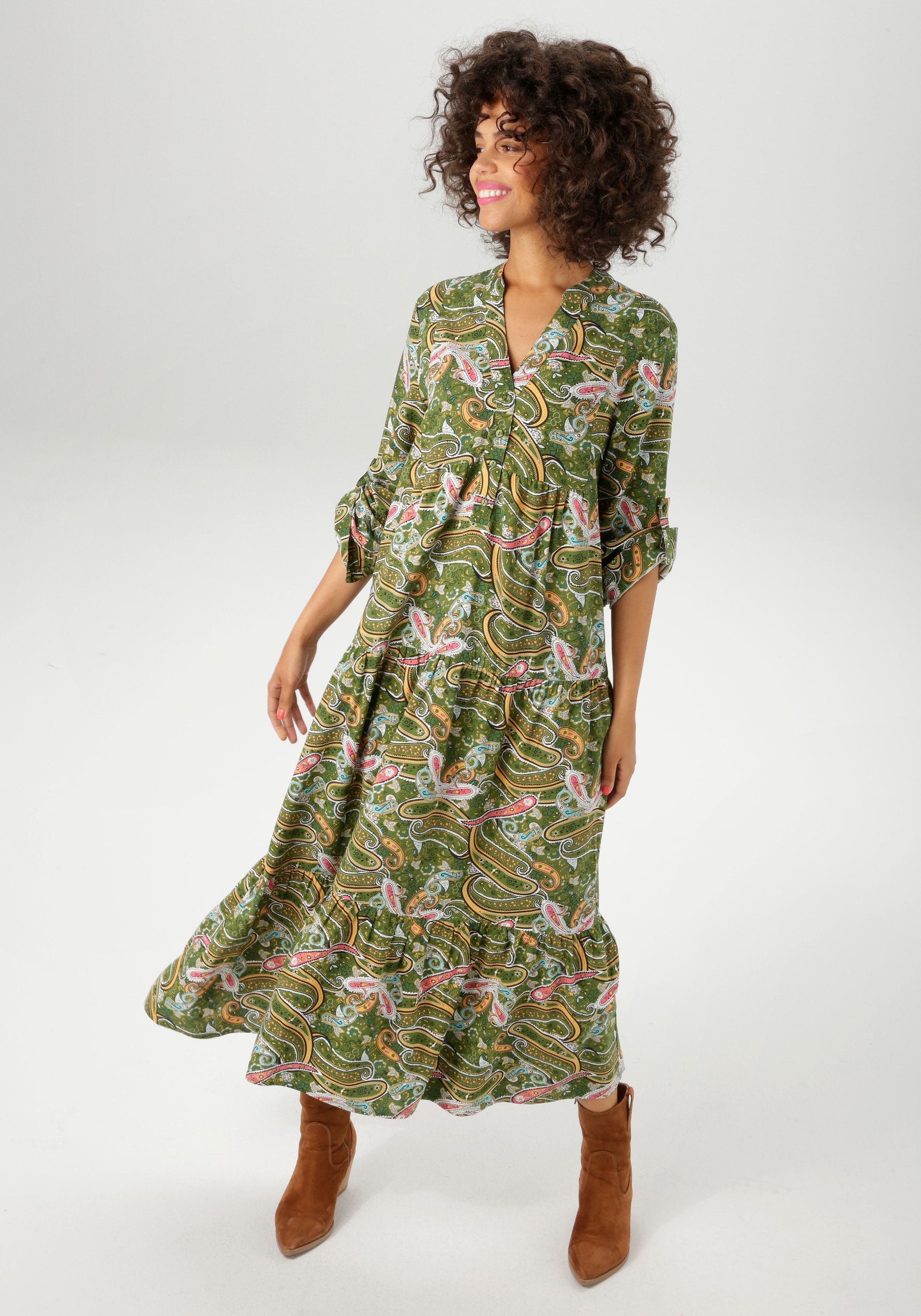 Aniston CASUAL Maxikleid mit farbenfrohen Paisley-Muster bedruckt - NEUE KOLLEKTION