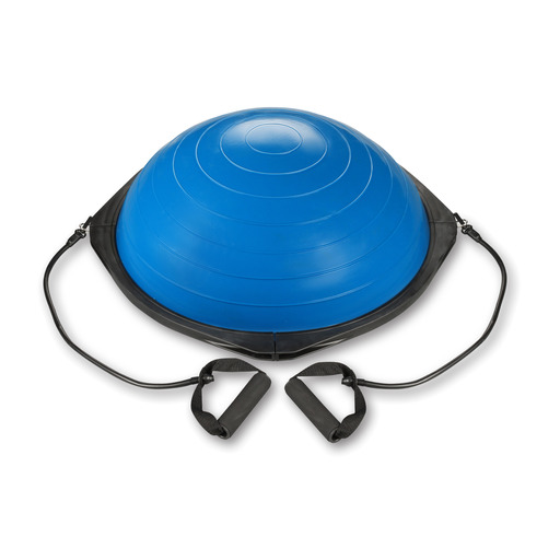 Estação de Equilíbrio Bosu com Elásticos e Bomba 60cm Azul