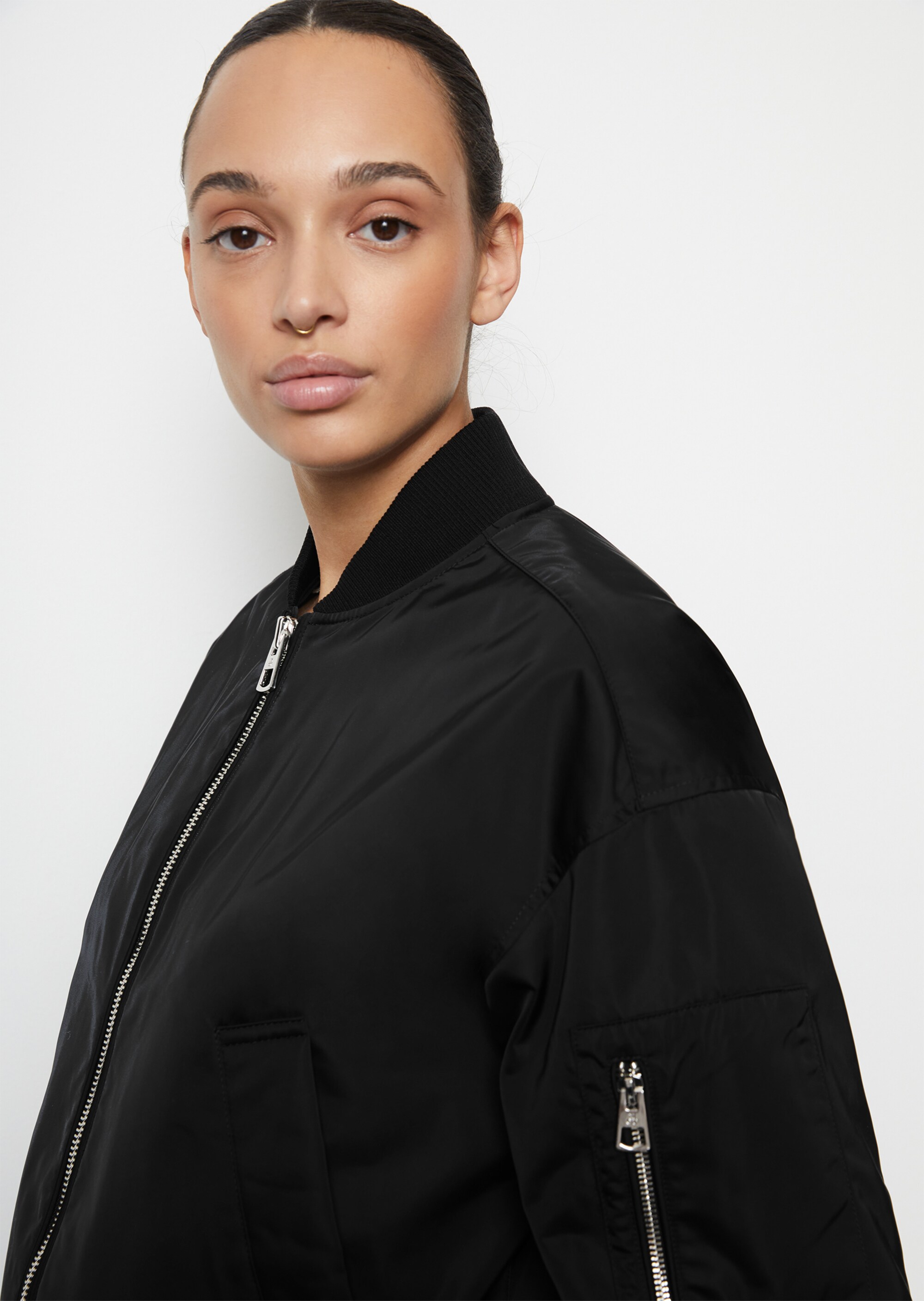 Blouson im Aviator-Stil regularaus recyceltem Polyester-Twill