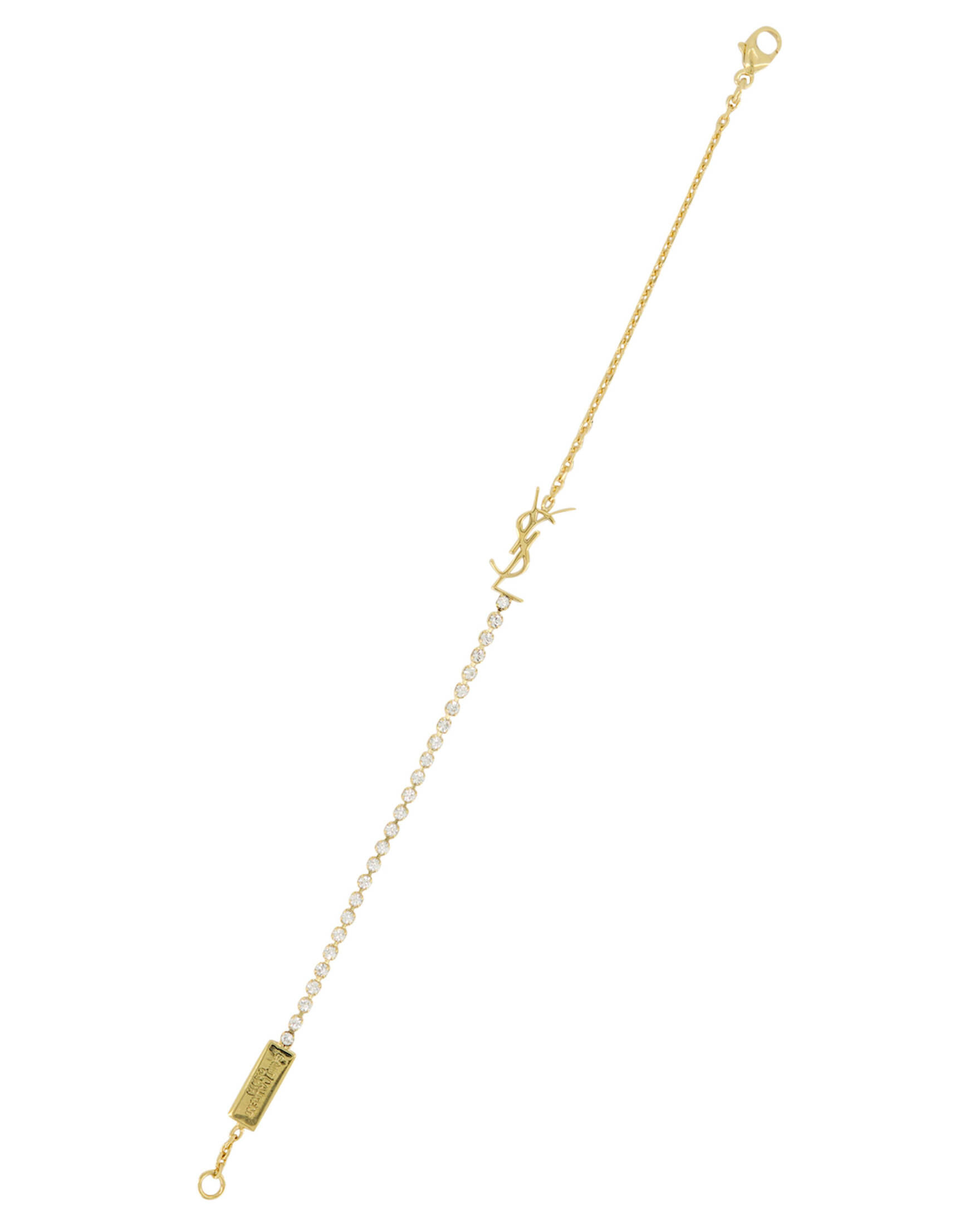 Saint Laurent| Damen Armband mit YSL Cassandre und Strass