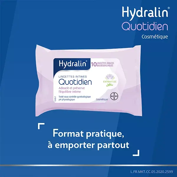 Lenços umedecidos íntimos diários Hydralin, 10 unidades.