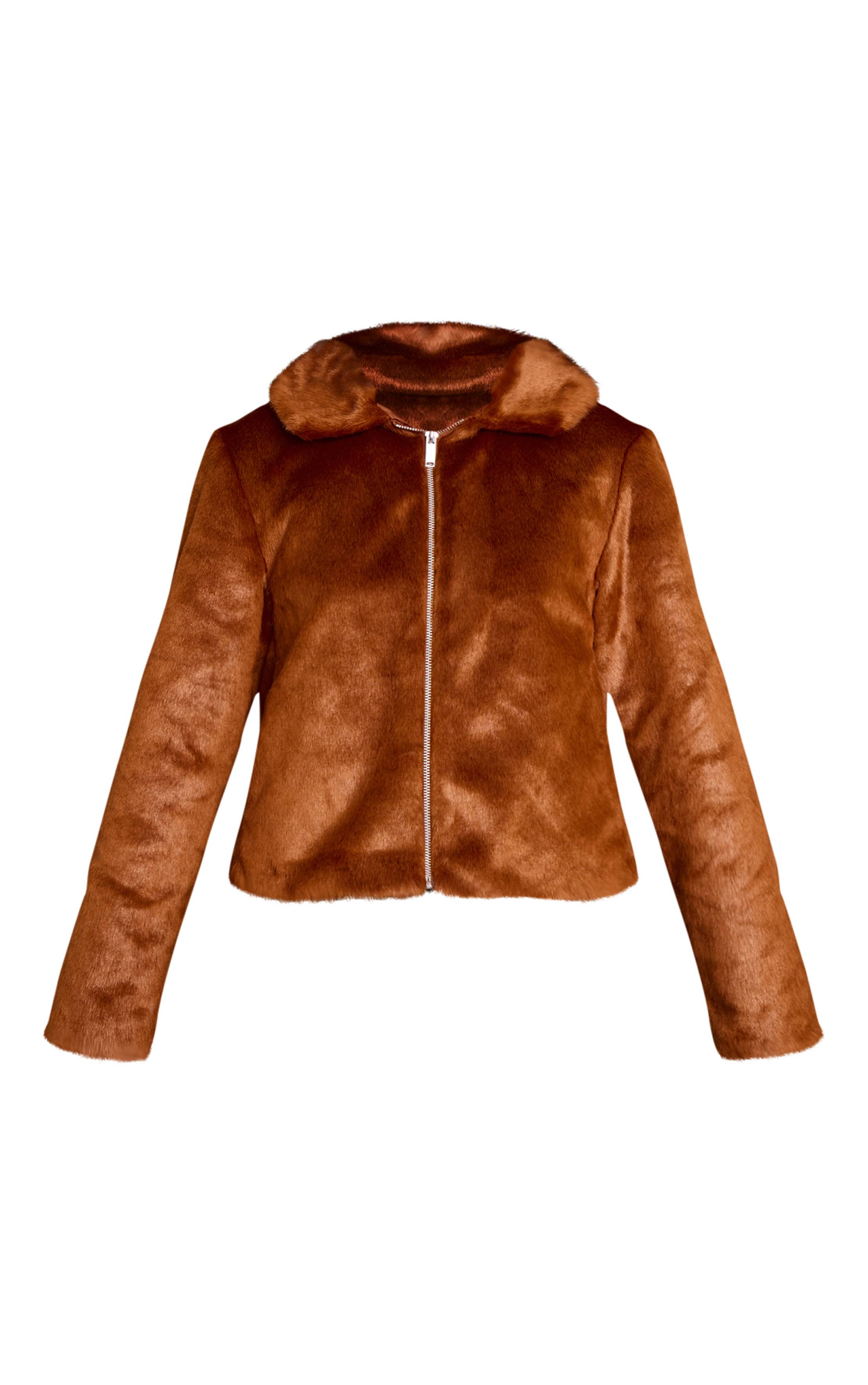 Marron Veste Courte En Synthétique