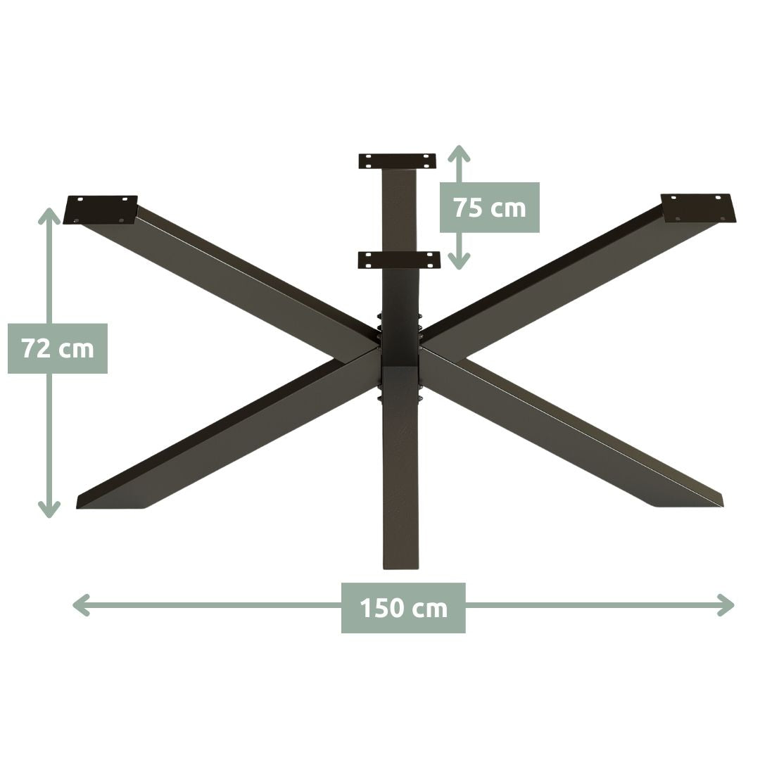 holz4home® Hora Spider Tischgestell Mittelfuß metall schwarz