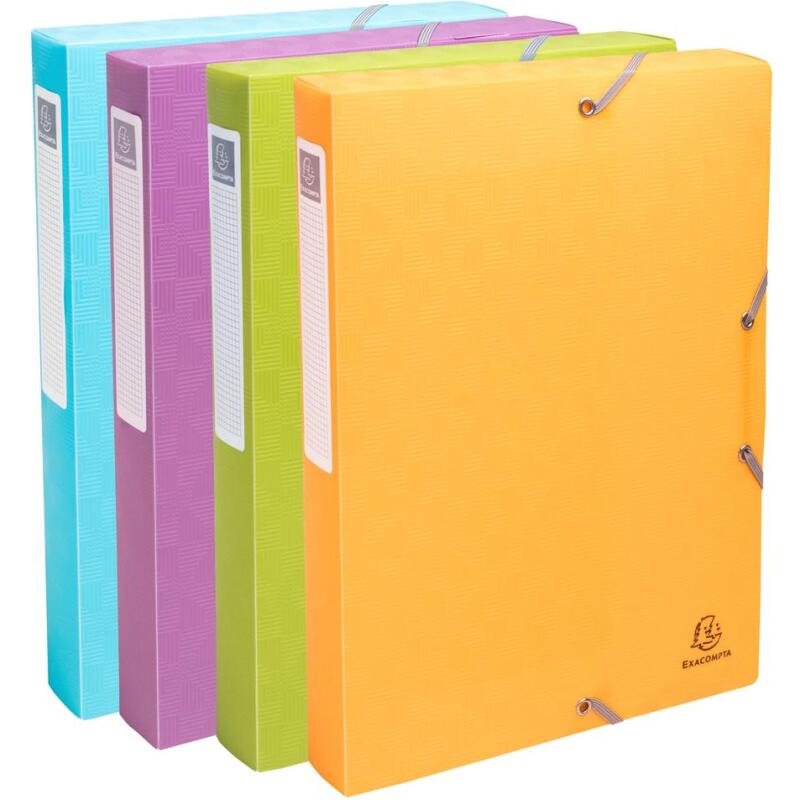 Boite de classement dos 40mm polypropylène recyclé Pop'N Co - Couleurs assorties
