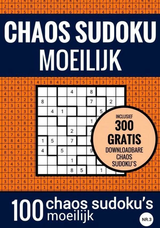 Puzzelboek - Chaos Sudoku's - Moeilijk - A5 - 100 Puzzels - Inclusief Oplossingen