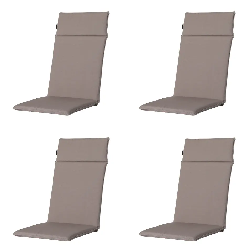 Madison - Tuinstoelkussen Hoge Rug Panama taupe - Ca. 120x50 cm - Set van 4
