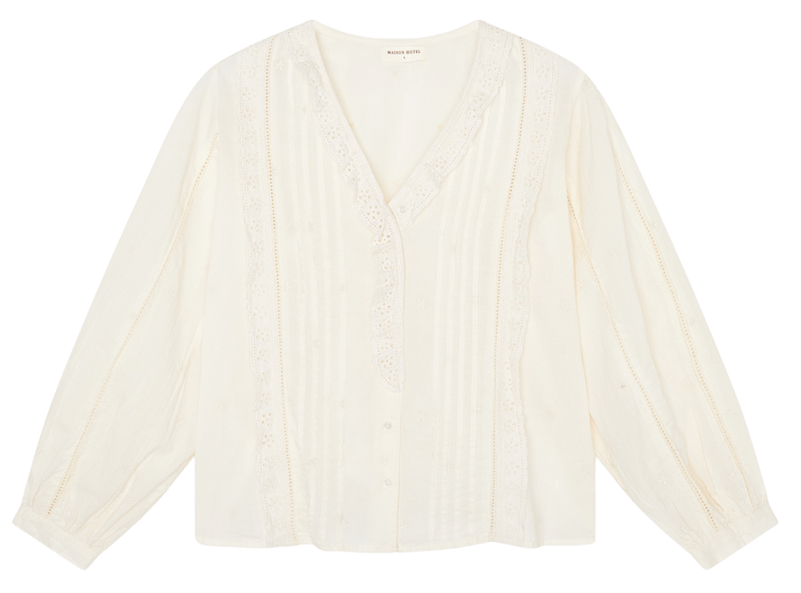 LILY - Chemise ample brodée en coton | Blanc