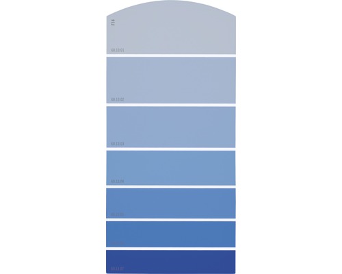 Kleurstaalkaart, kleurenkaart F14, kleur wereldblauw, 21x10 cm