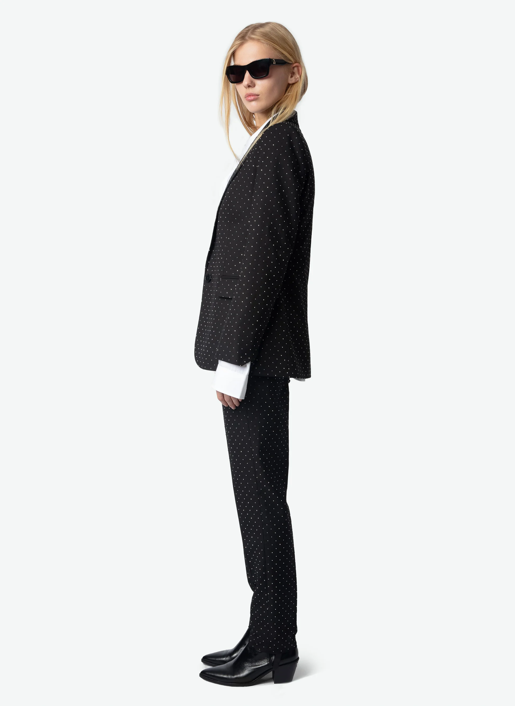 VALSE - Blazer droit à strass | Noir