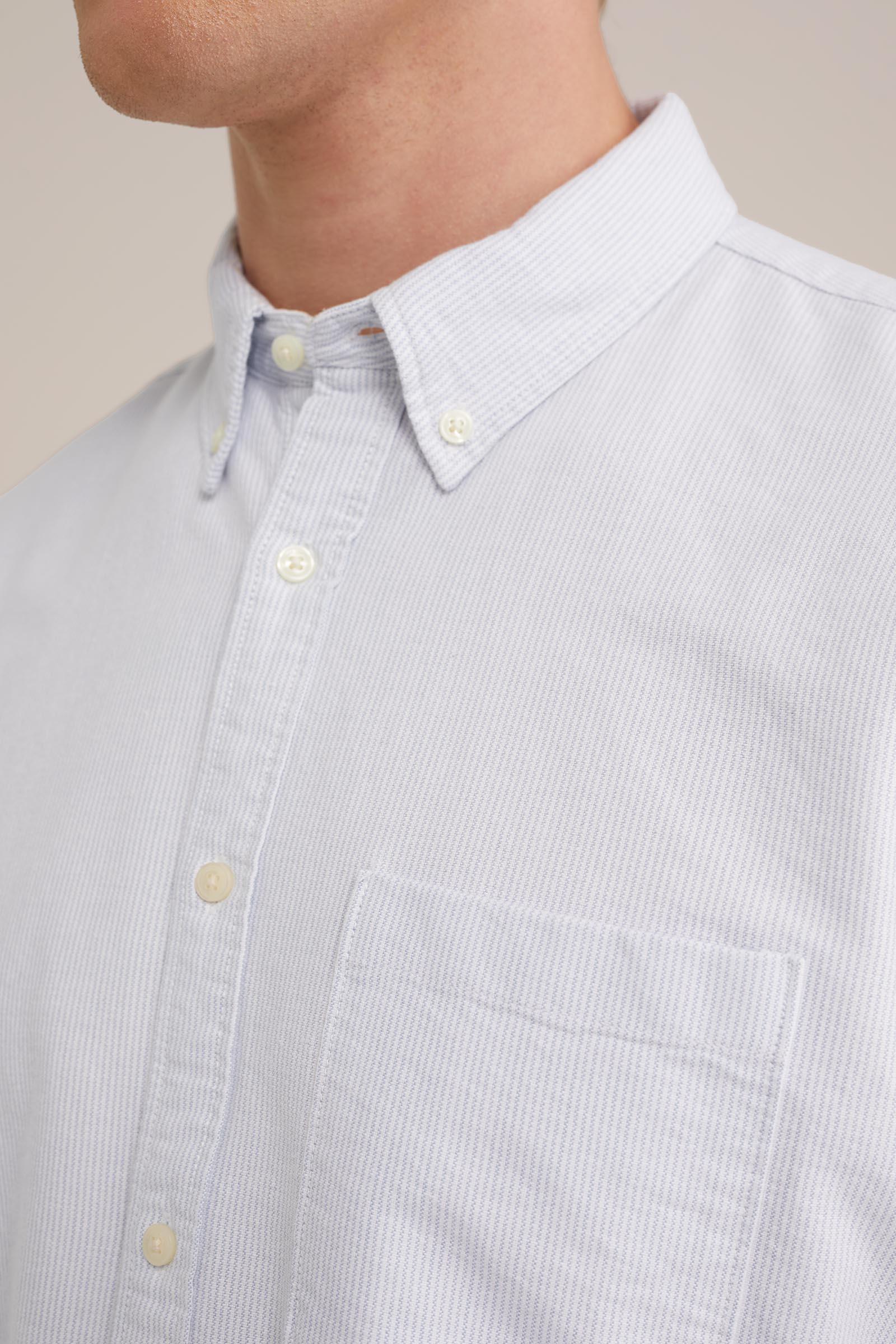 Oxford gestreept overhemd WE Fashion Lichtblauw