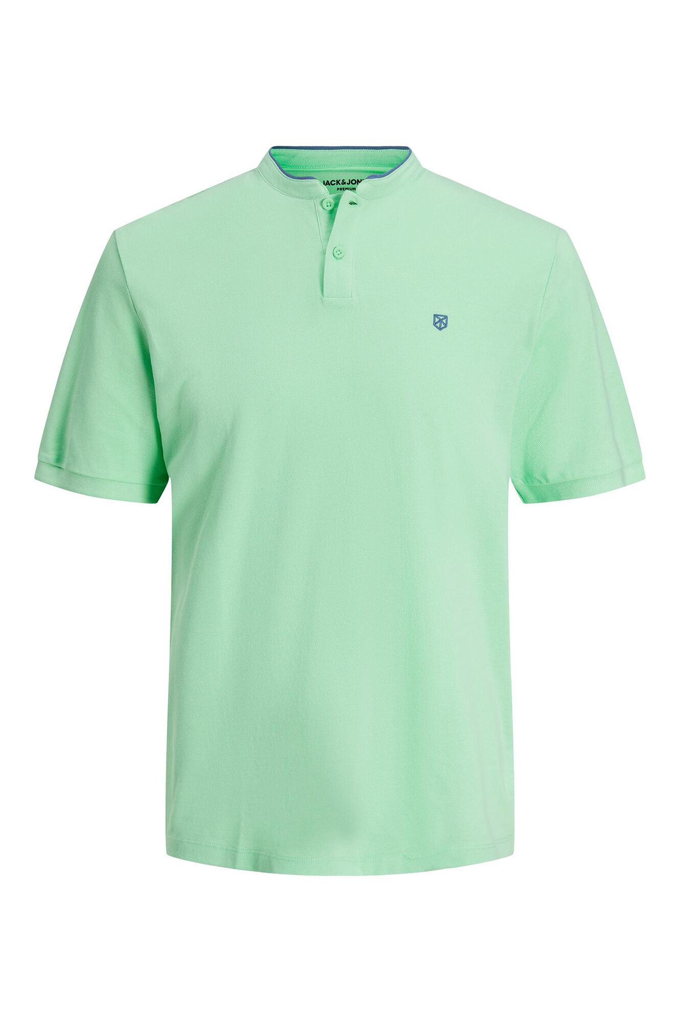 Camisa polo com gola mandarim - Verde