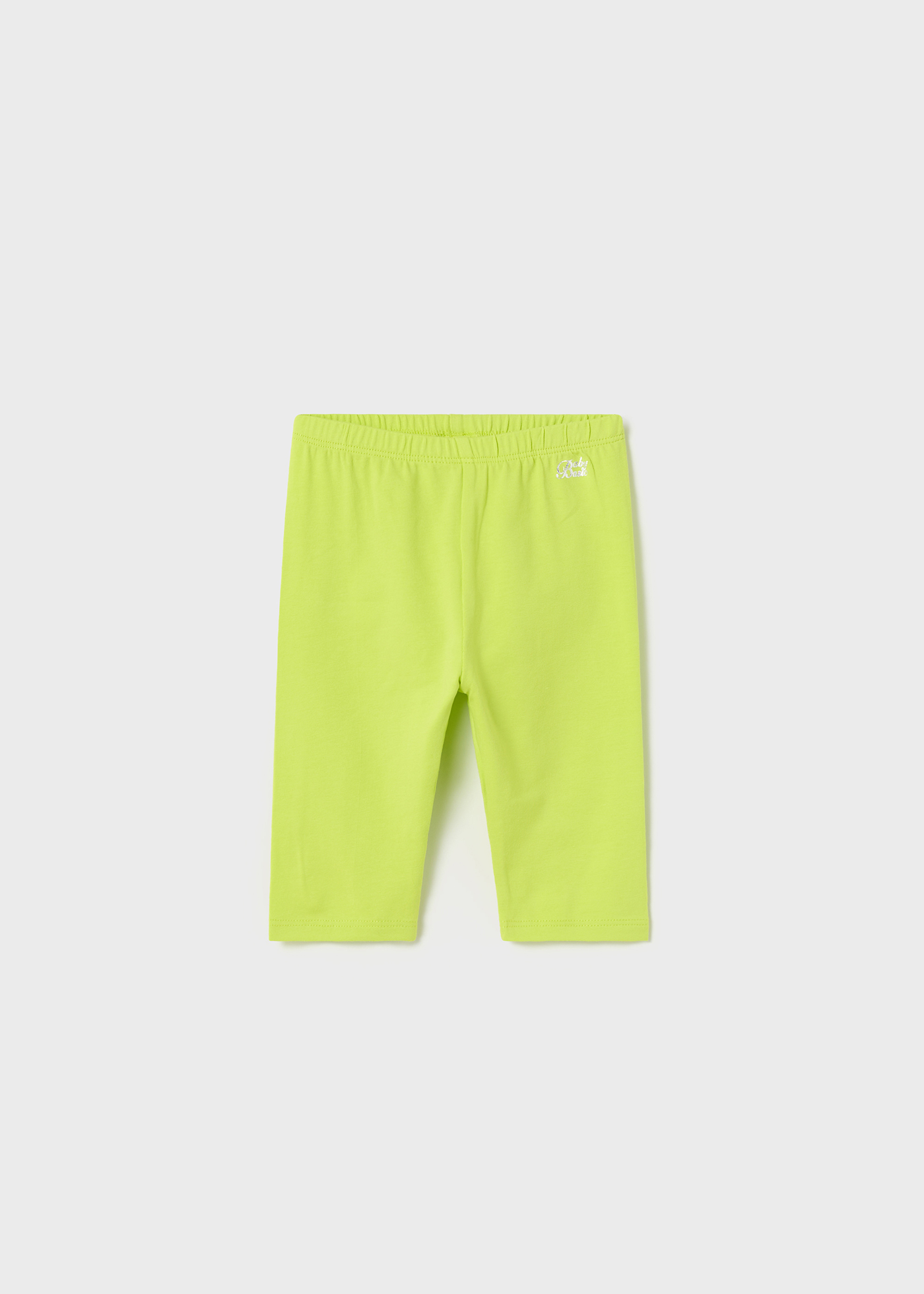 Calças legging curtas básicas para bebês, feitas de algodão sustentável.