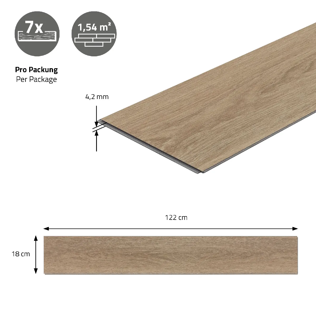 ML-Design Revêtement de sol PVC à clic brun chêne golden hour