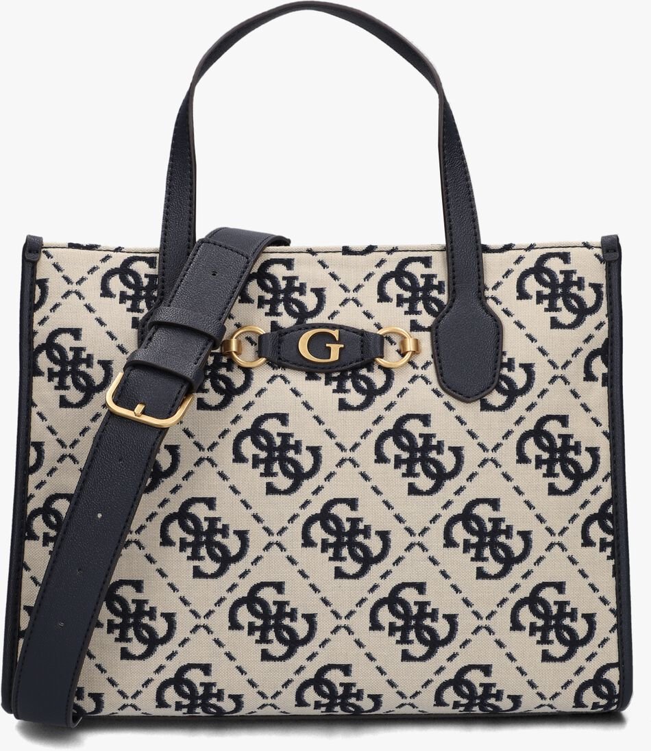 GUESS blauwe guess schoudertas izzy 2 compartment tote