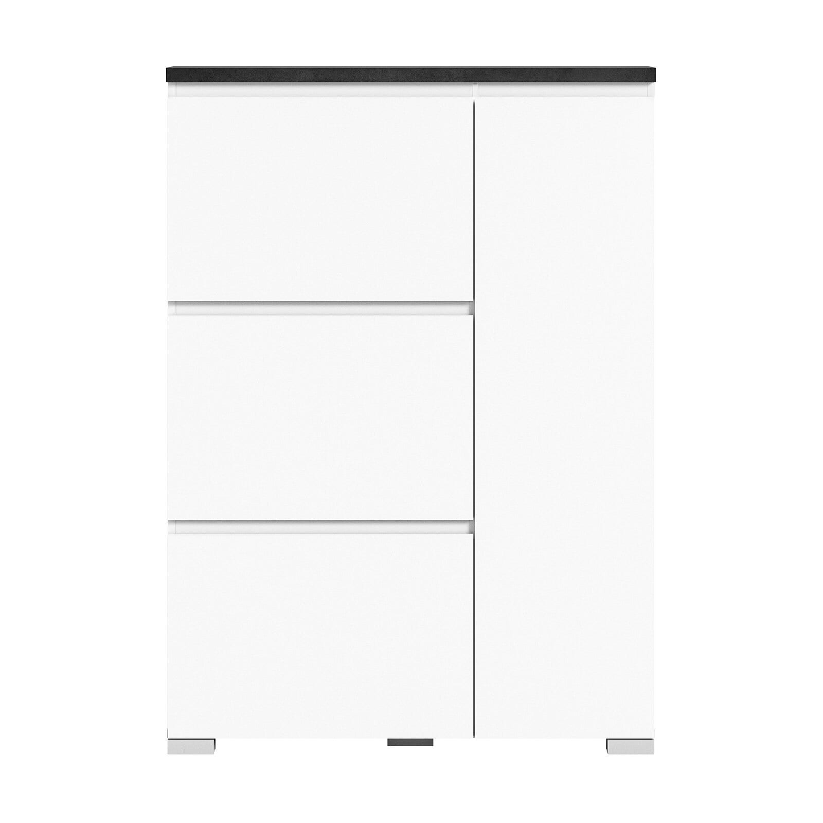 Schuhschrank Shoelove Weiß/Oberboden Industrial Grau 95x130x18 cm