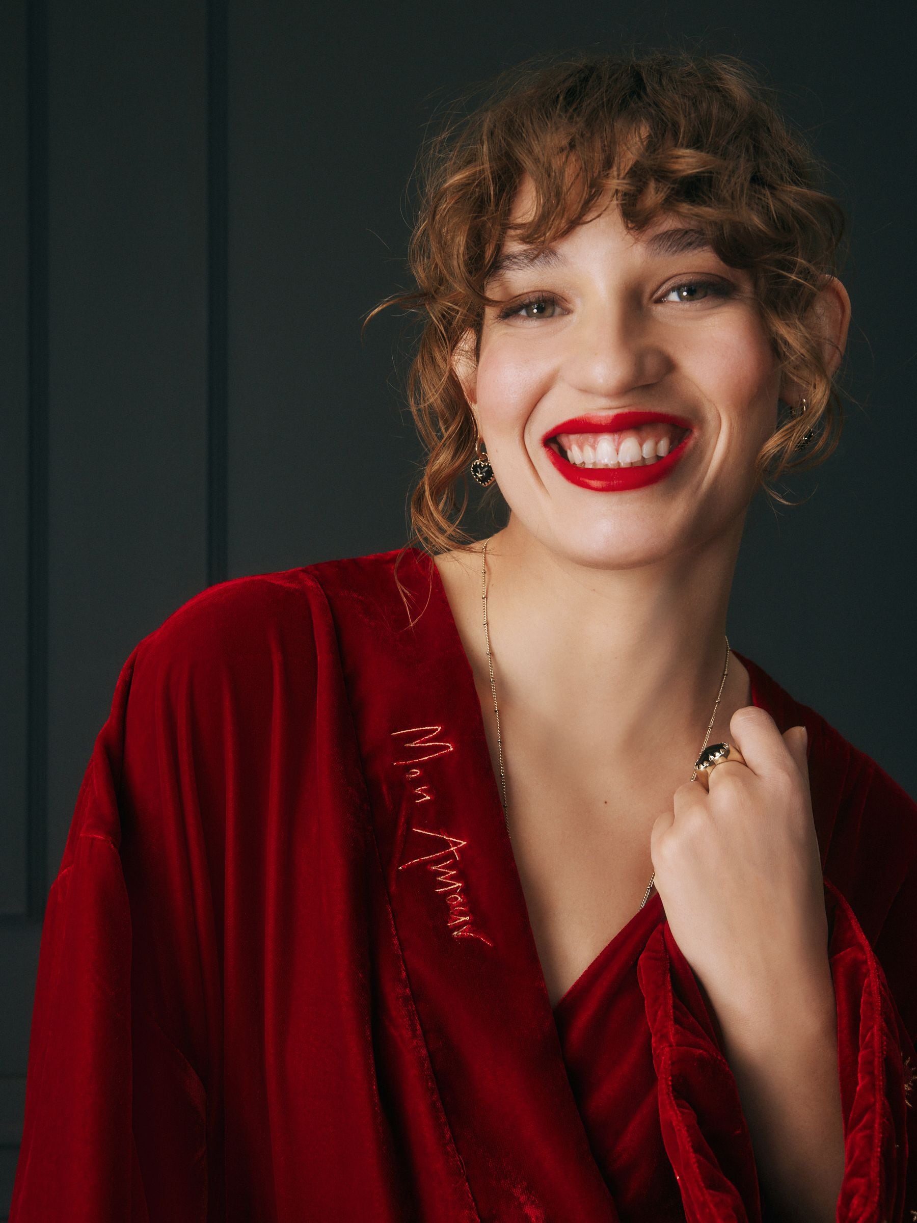 Rockett St George Velvet and Beaded Heart Robe