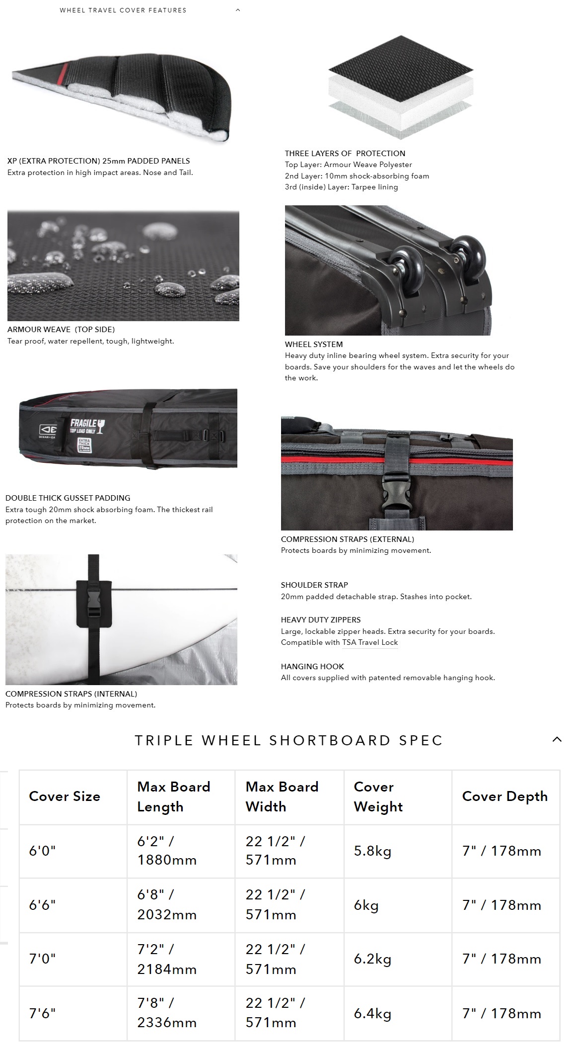 Ocean and earth Housse Triple Wheel / Roulette 6'6