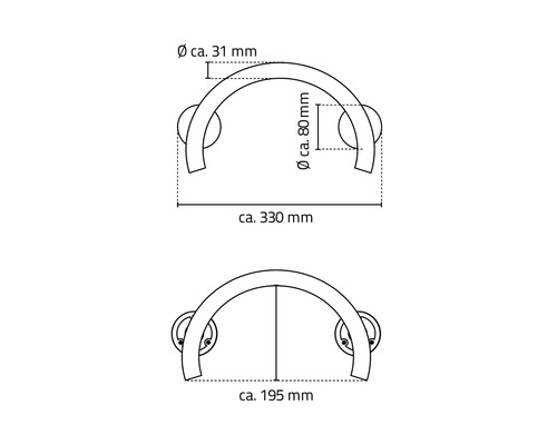 Handgreep RIDDER Art 33 cm chroom A261100