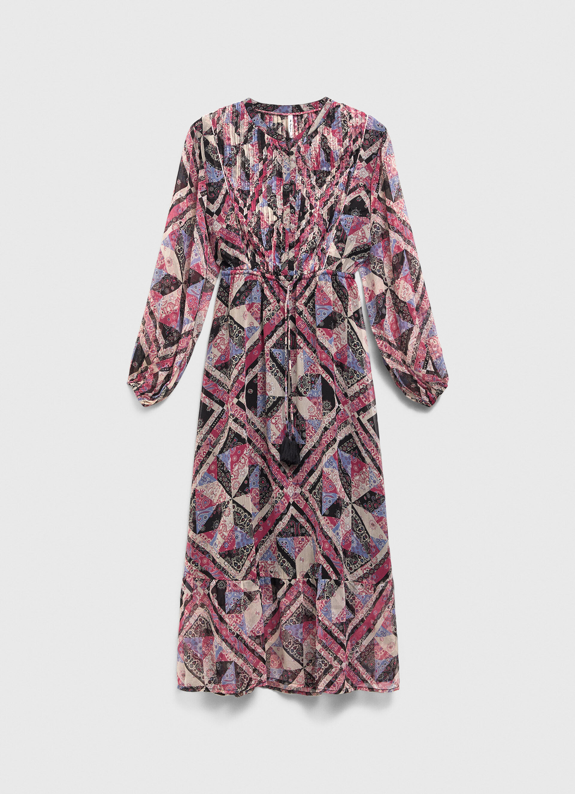 VESTIDO MIDI COM DETALHES DE PAISLEY - multicolorido