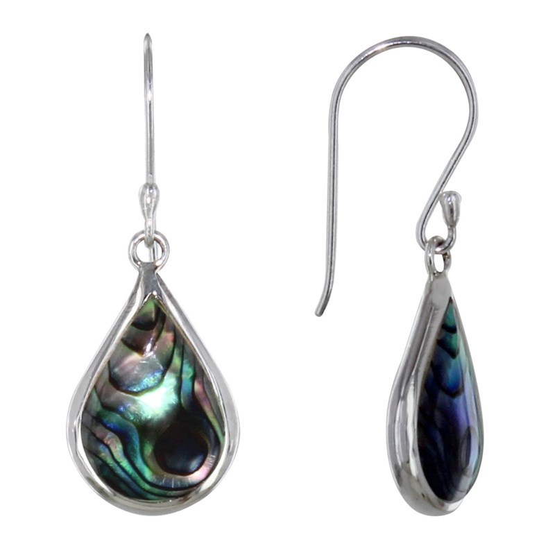 Boucles d'Oreilles Argent Petite Goutte Nacre Abalone