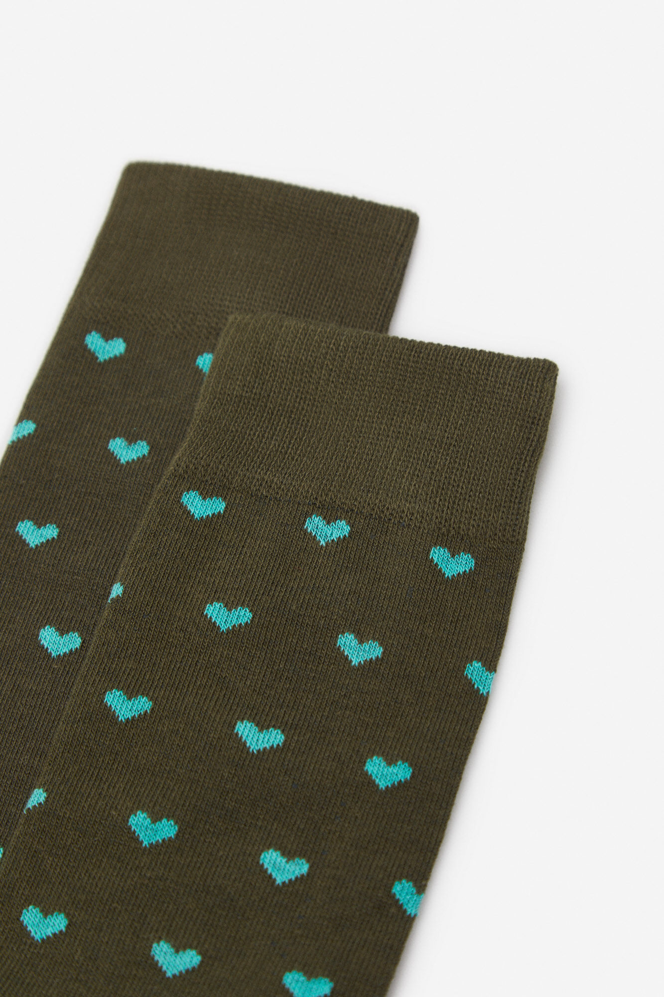 Meia estampada para o Dia dos Namorados - Cáqui