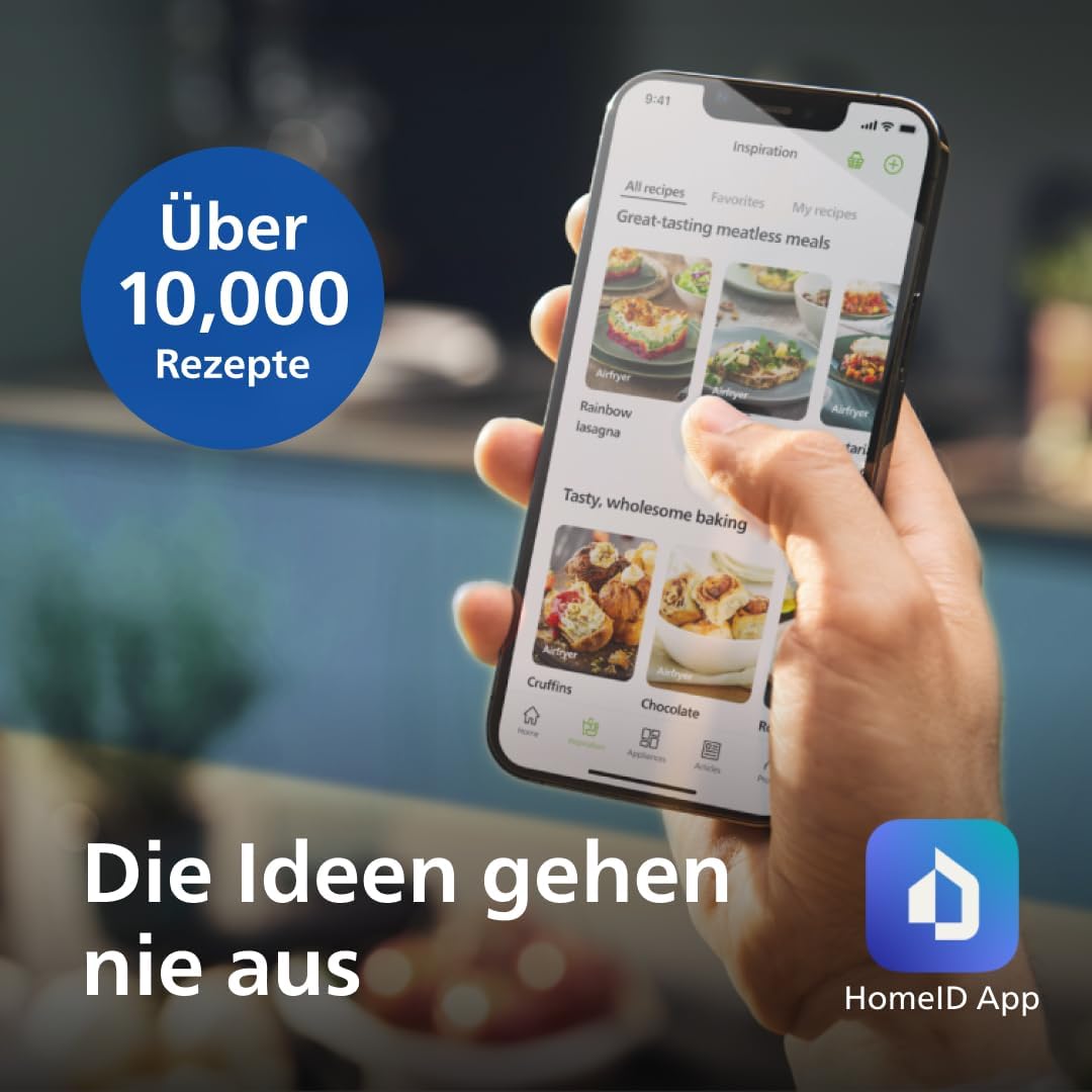 Philips Airfryer 2000 Series – Standard 6.2L Heißluftfritteuse mit Sichtfenster, RapidAir Technologie, 90% weniger Fett, leicht zu Reinigen, Touchscreen, energie- & platzsparend (NA230/00)