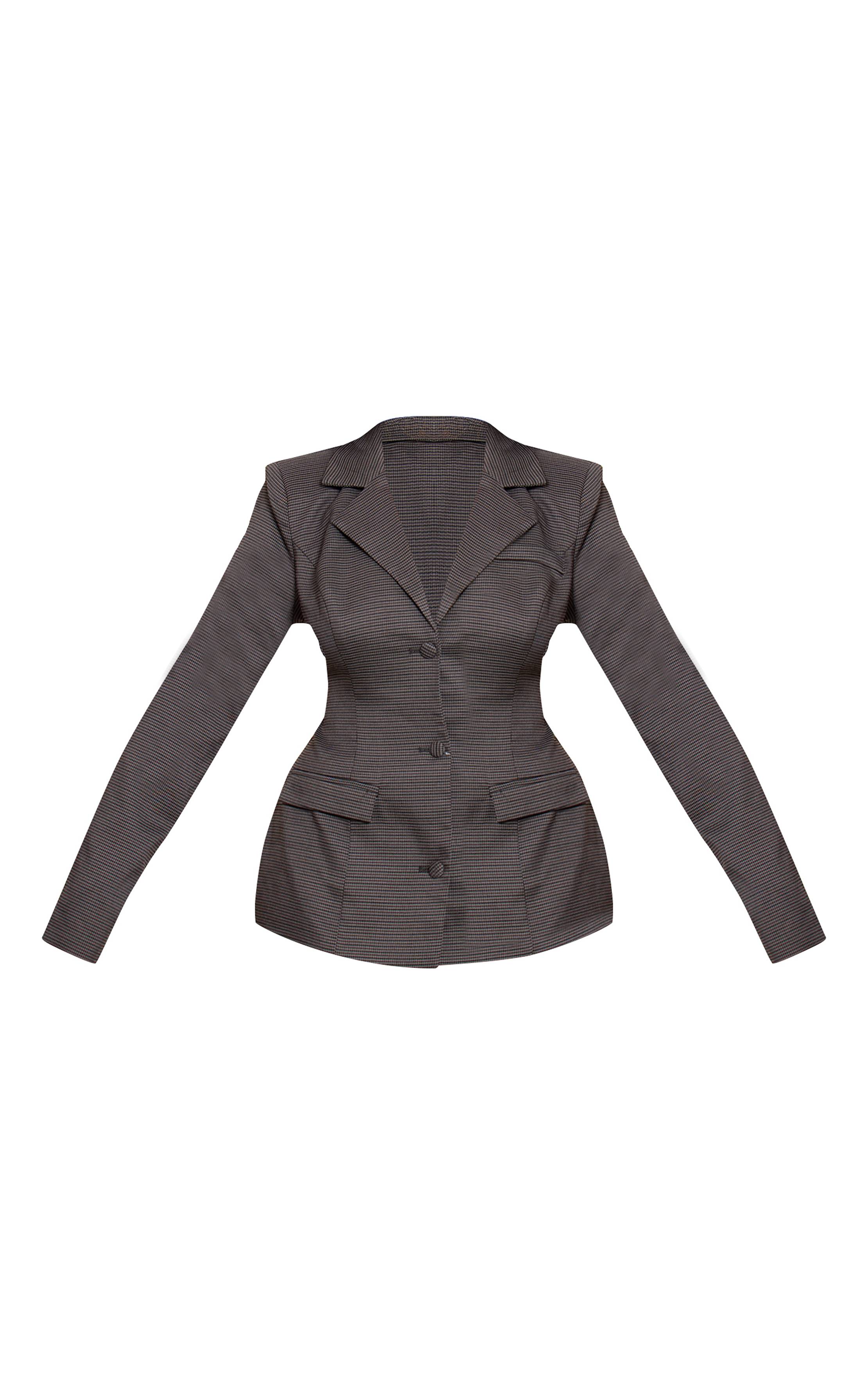 Gris Blazer Oversize À Pied-de-poule Shape