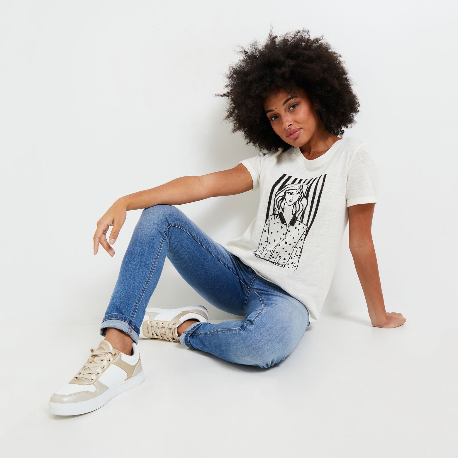 Tshirt print femme