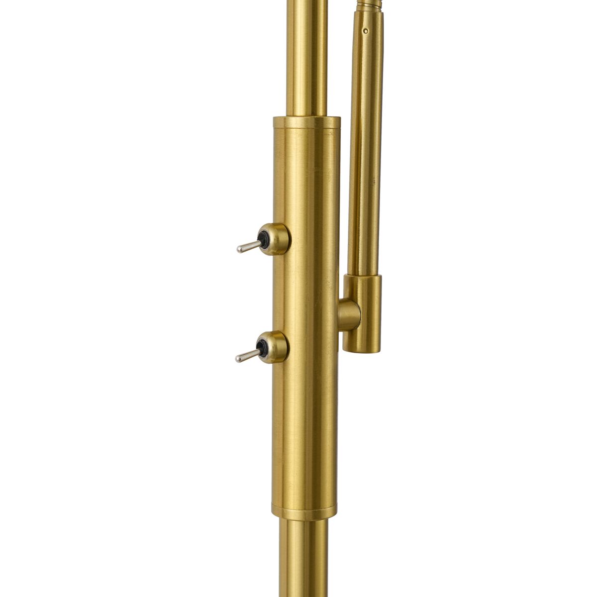 Design vloerlamp messing met amber glas 2-lichts - Brianna