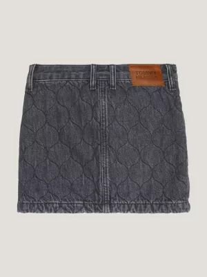 Minissaia de jeans acolchoada