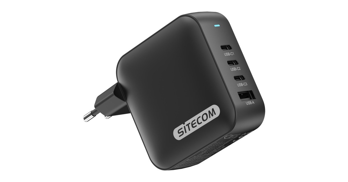 Sitecom165W GaN Power Delivery Wall Charger  (Zwart)