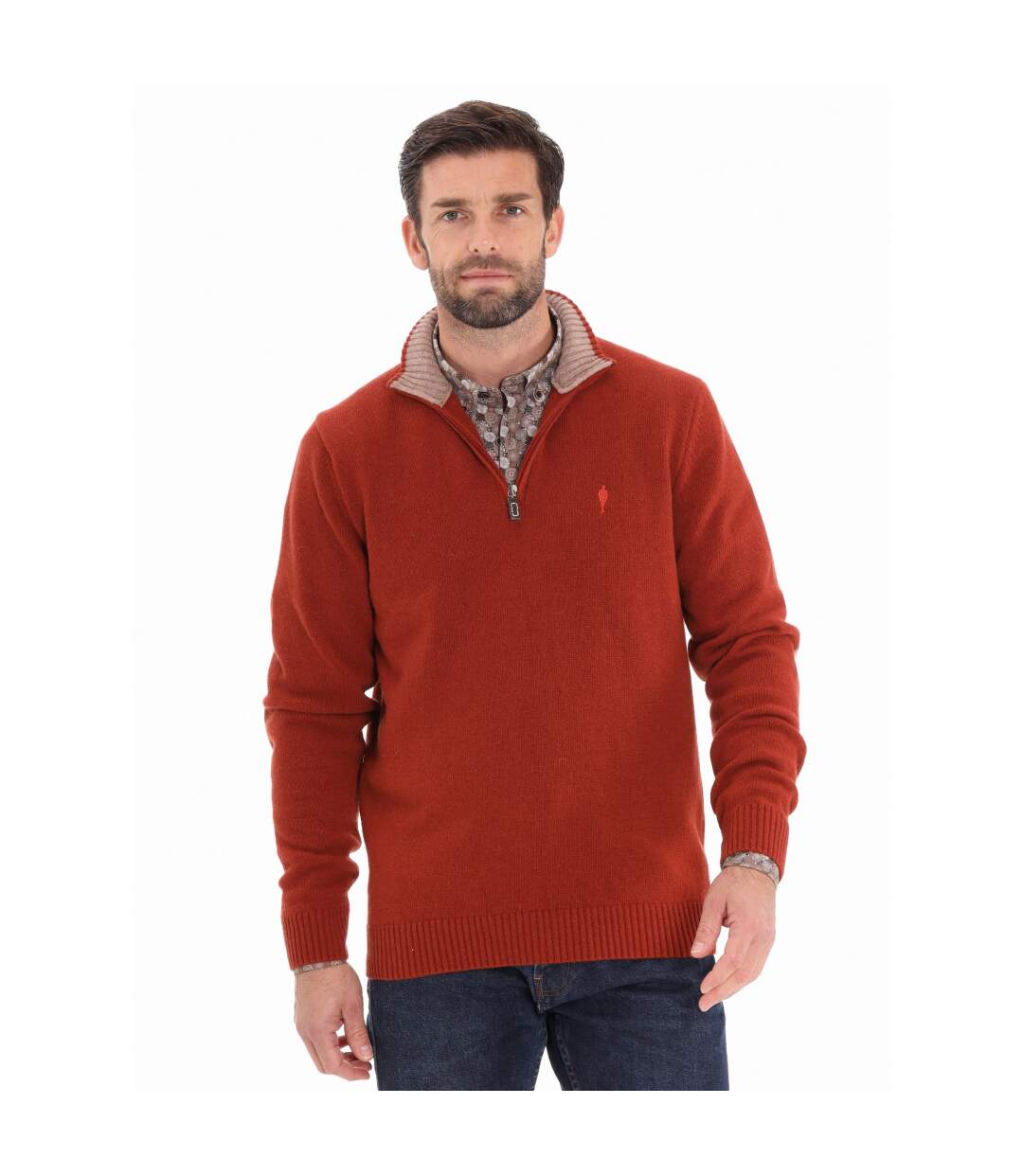 Pull zippé à coudières