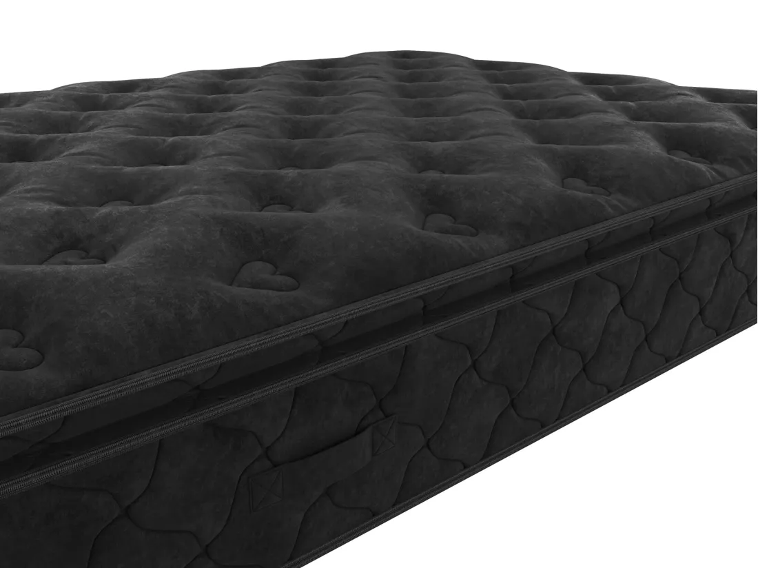 Ensemble 160 x 200 cm sommier coffre blanc + matelas ressorts ensachés surmatelas intégré ép.28cm - BLACK DREAM de YSMÉE
