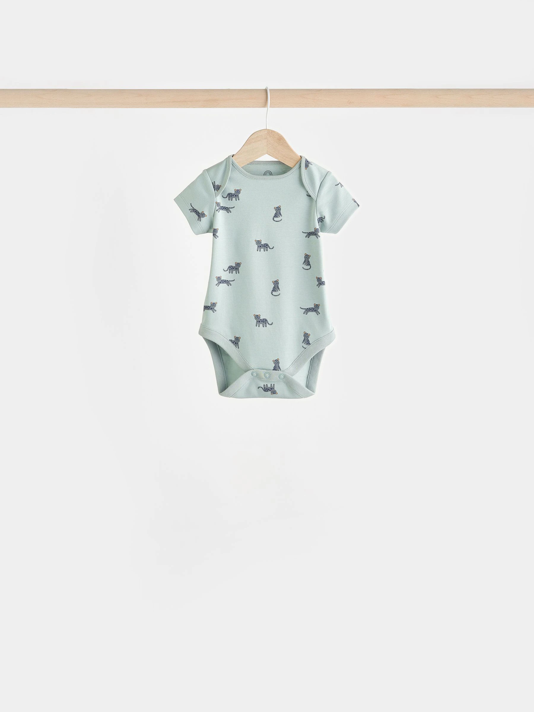 Blauwgroen - Baby 100% katoenen bodysuits verpakking van 7