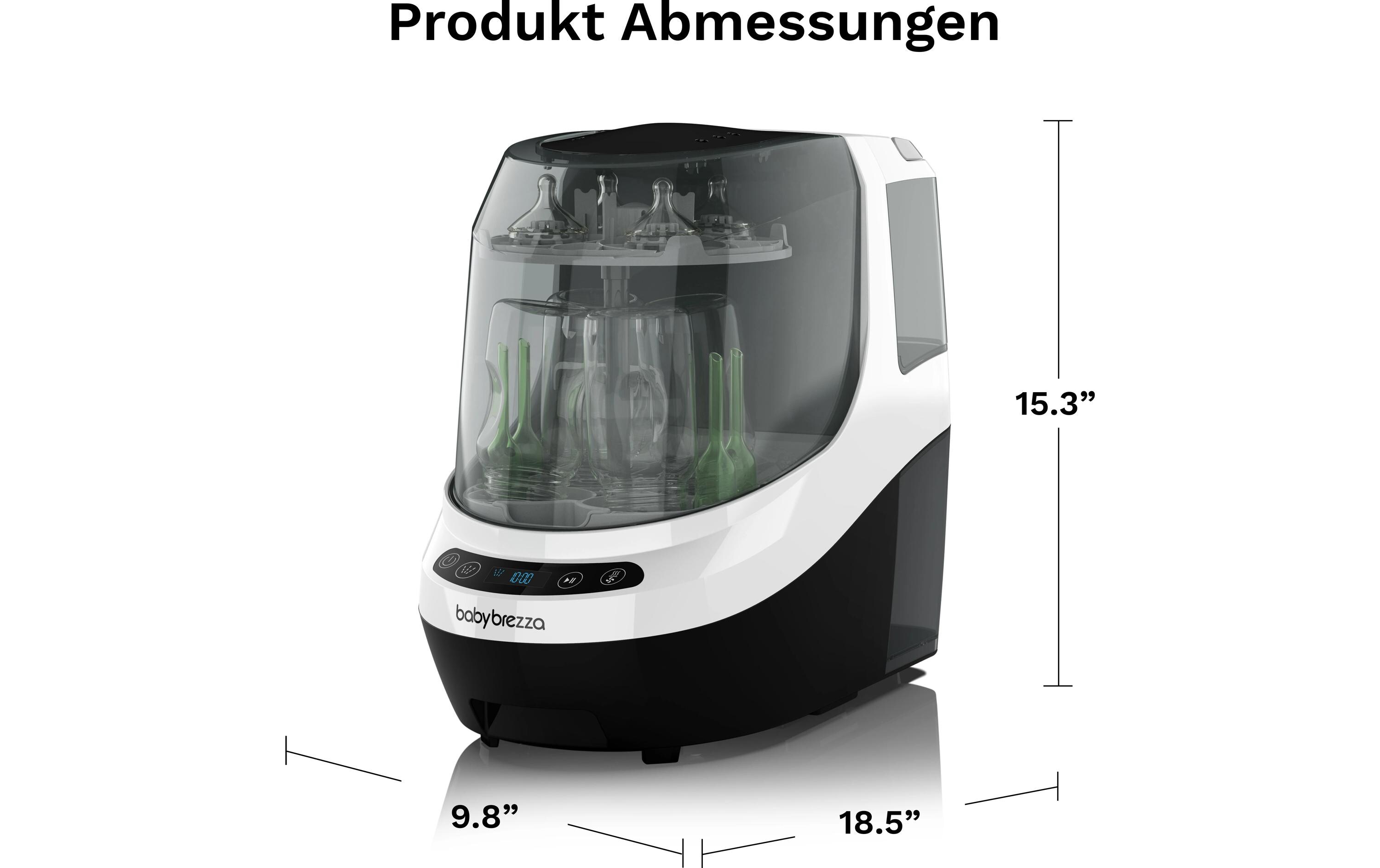 Bottle Washer Pro Weiss/Schwarz<br>Wäscht, sterilisiert und trocknet automatisch Flaschen, Pumpenteile und Trinklernbecher