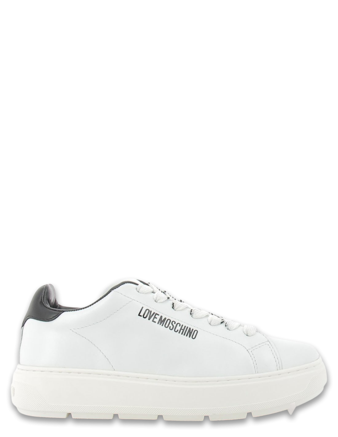 moschino love baskets compensées femme sneakers bold cuir blanc