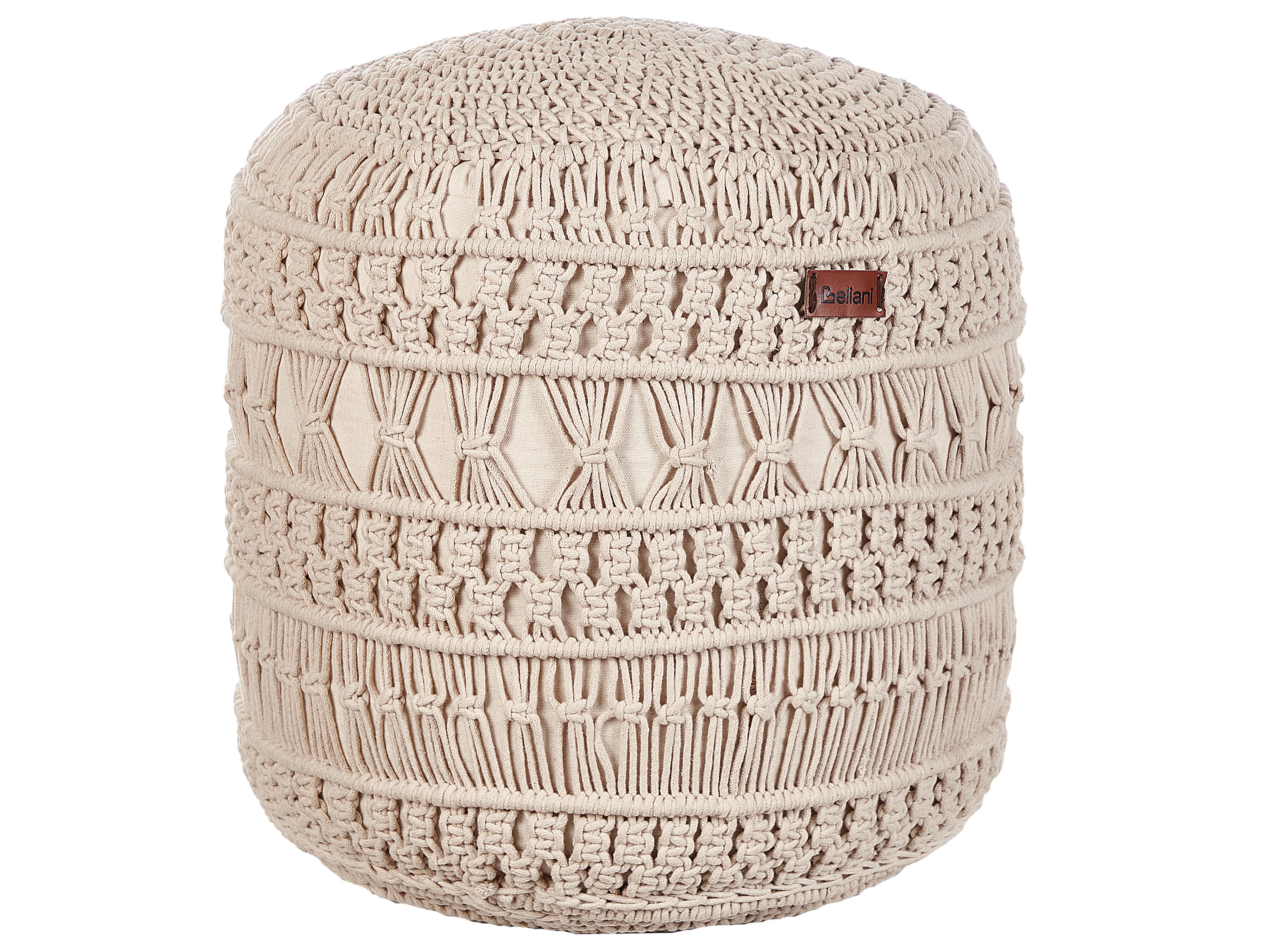 Poef Macramé THAKOT Katoen Beige