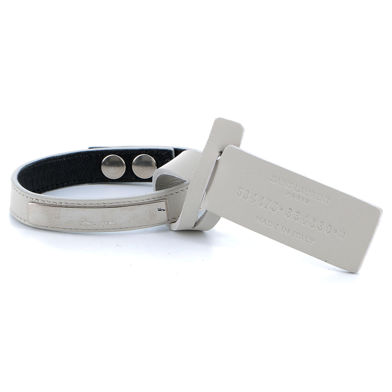 Saint Laurent Bracelet en Cuir gris - Neuf sans étiquette