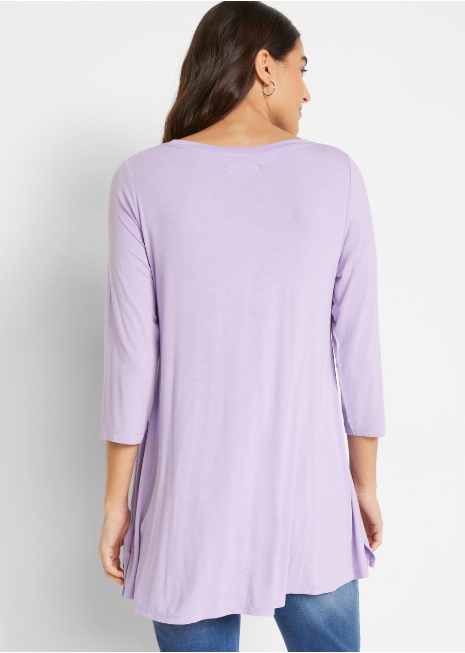 T-shirt en viscose extensible avec manches 3/4